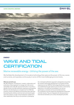 Wave and tidal certification