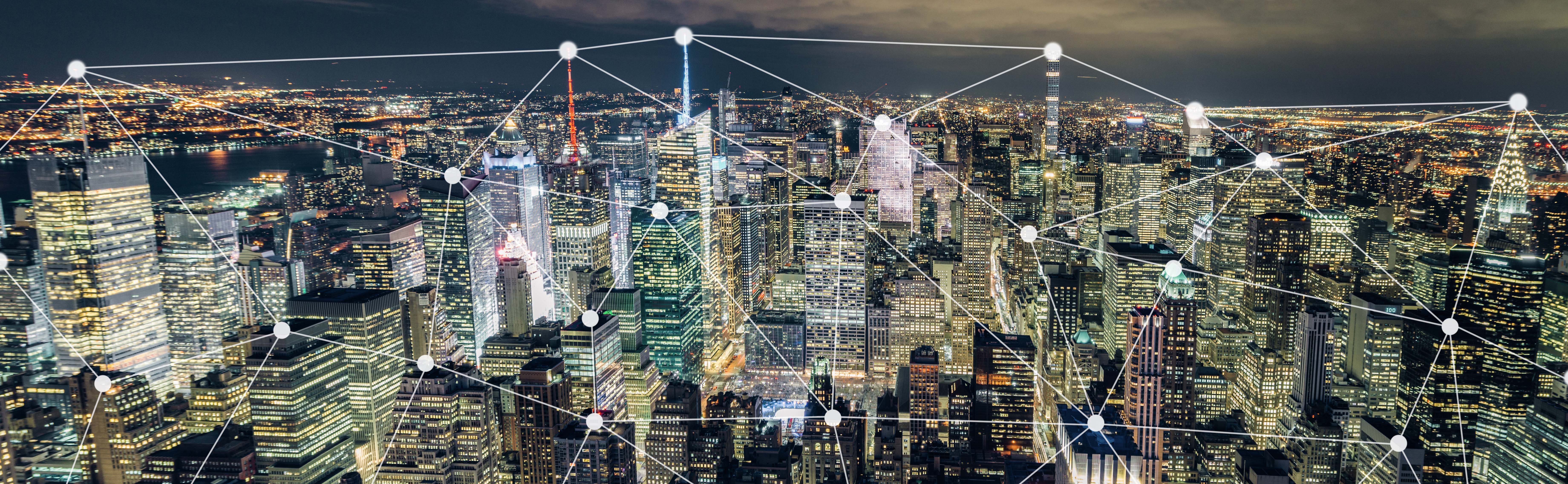 Digital city skyline