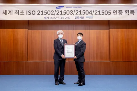 Samsung Eng-ISO 21502 to 21505 Cert Ceremony
