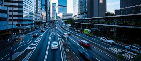 skyscrapers and city streets in hongkong