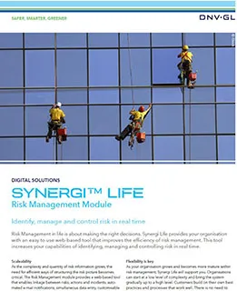 Synergi Life Risk Management module flier